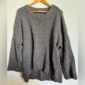 7 For All Mankind Multicolor Speckled Crew Neck Sweater